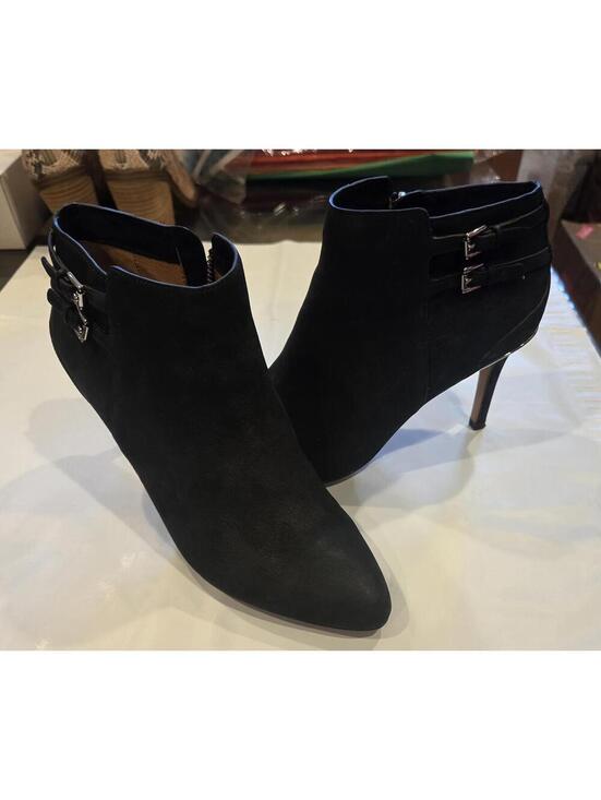 Coach Shoes - EUC Coach Daphney Black Suede Stiletto Ankle Booties Size 7.5